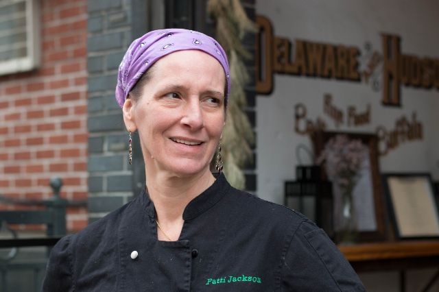 Patti Jackson, chef and owner, in front of her former Williamsburg restaurant Delaware and Hudson.